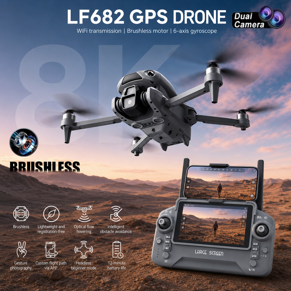 Drone Surveying - New LF682 Drone 8K Dual Camera