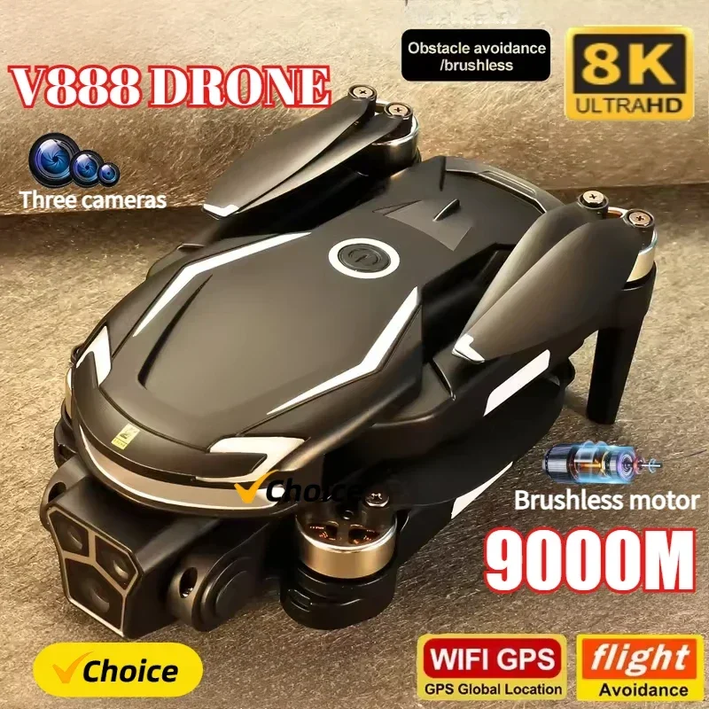 New V888 Drone 8K GPS Triple C - Drone Multispectral recension och pris